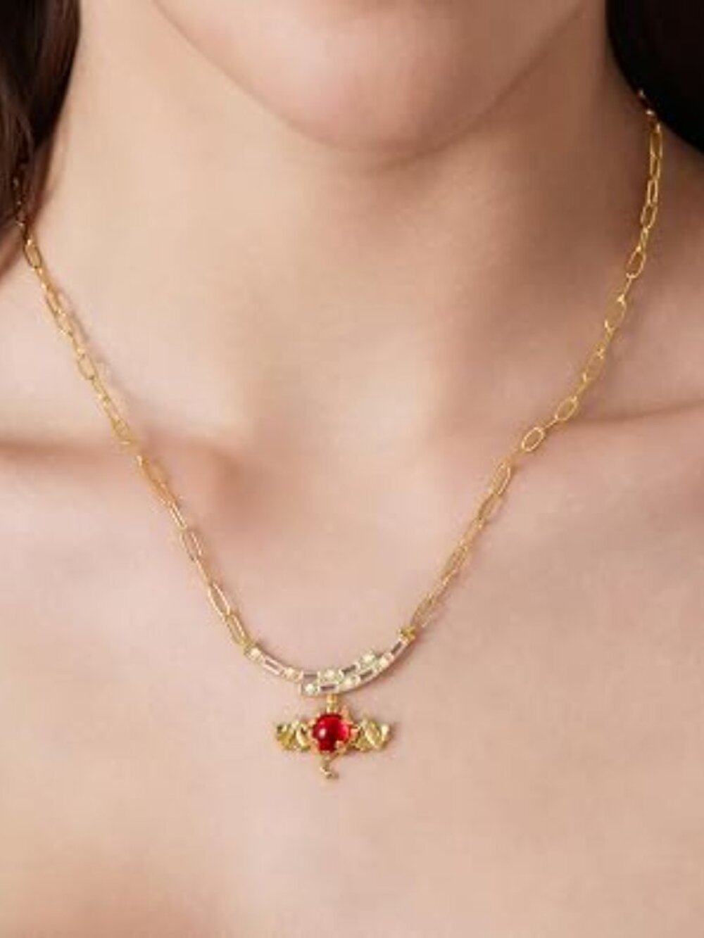 Neiman Marcus 18k Gold Plated Bat Necklace